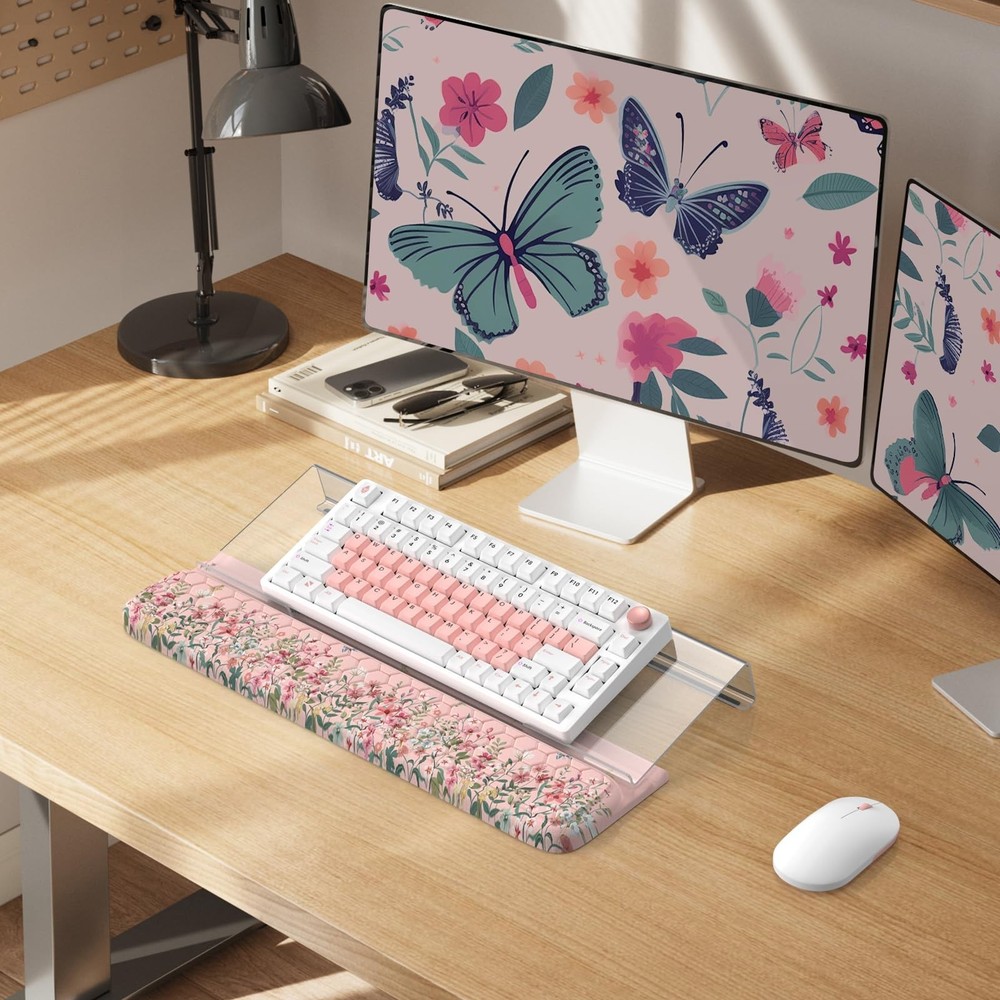 2 in 1 Keyboard Stand with Wrist Rest, 3-Angle Adjustable Keyboard Riser for ...