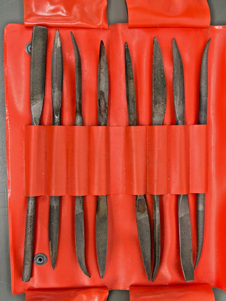 LARGE VINTAGE Tool Lot: Drafting Instruments, Precision Files, Templates & Case