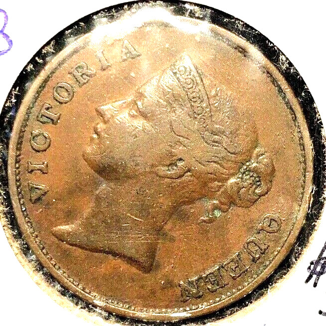 Straits Settlements  1845   cent  KM 3  VF+