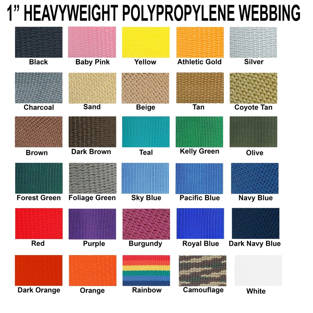 1 Inch Polypropylene Webbing Heavy Weight 1" Strap 5 Yards