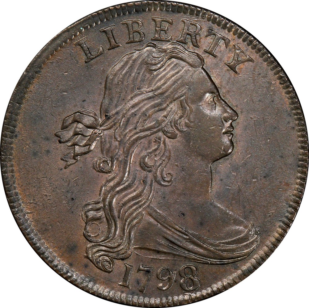 1798 DRAPED BUST 1C PCGS MS 63+ BN
