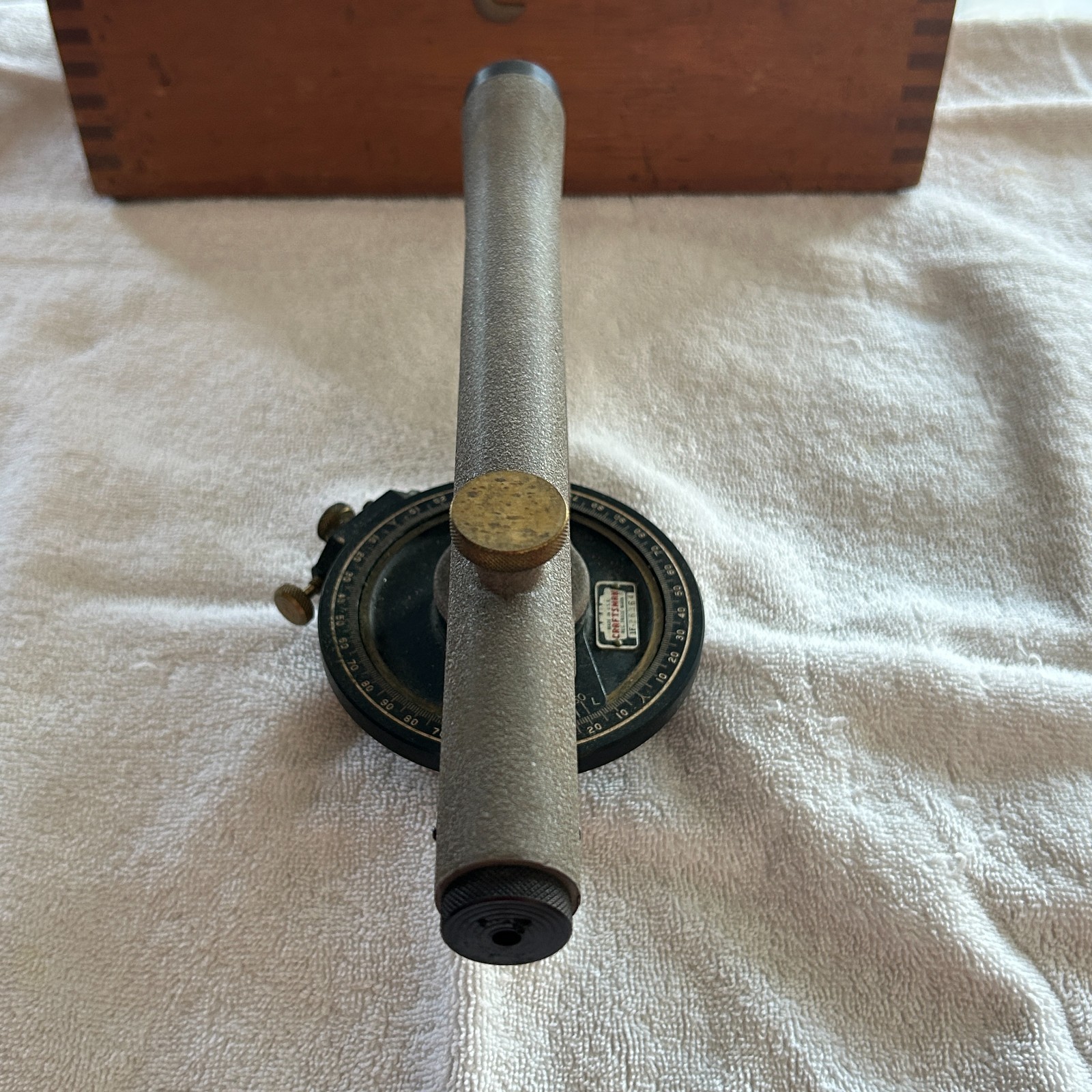 Vintage 1960's USA Craftsman Surveying Transit with Sear Roebuck Wooden Case