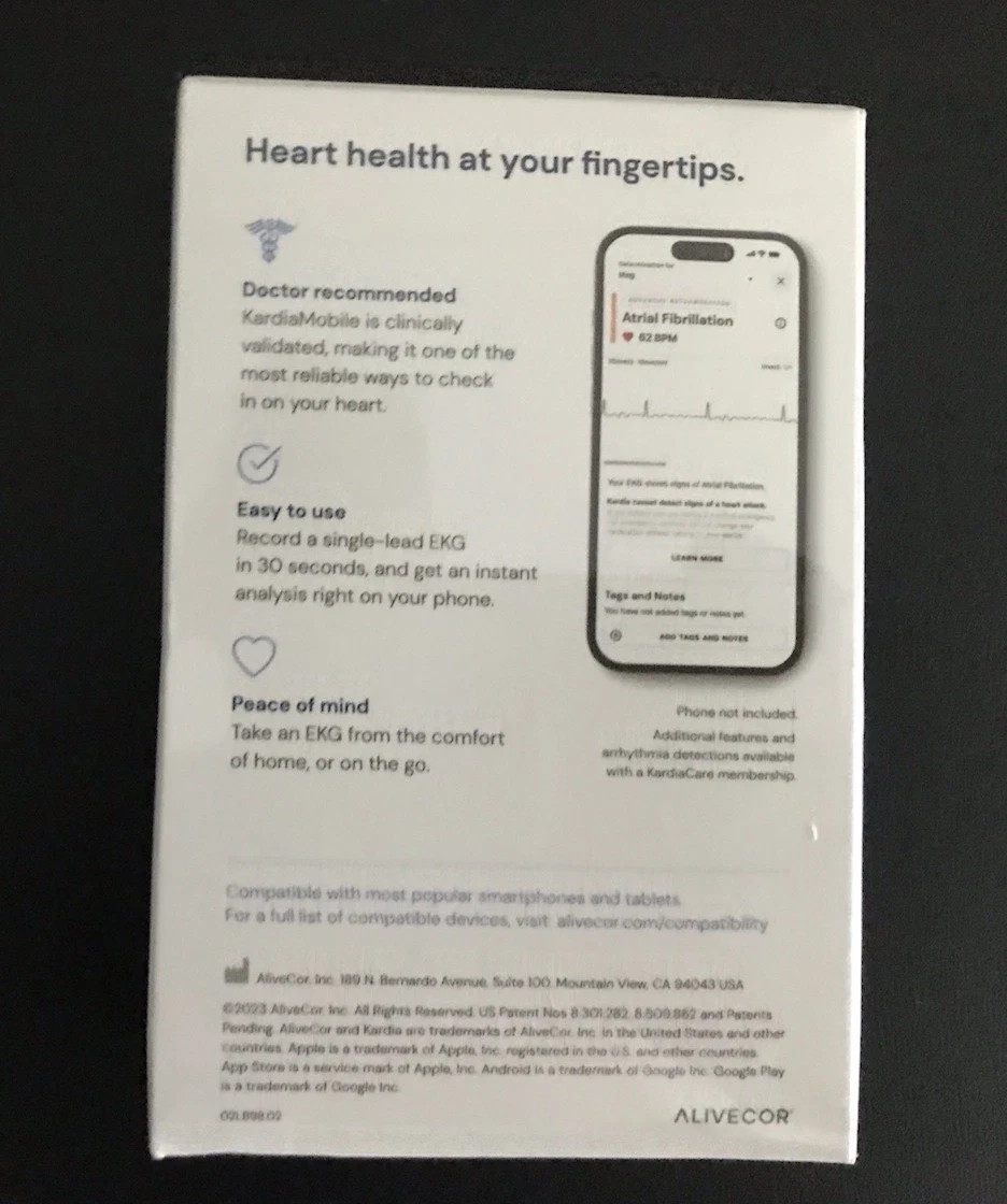 AliveCor KardiaMobile Personal EKG Monitor - AC-009-UA-C (Black)