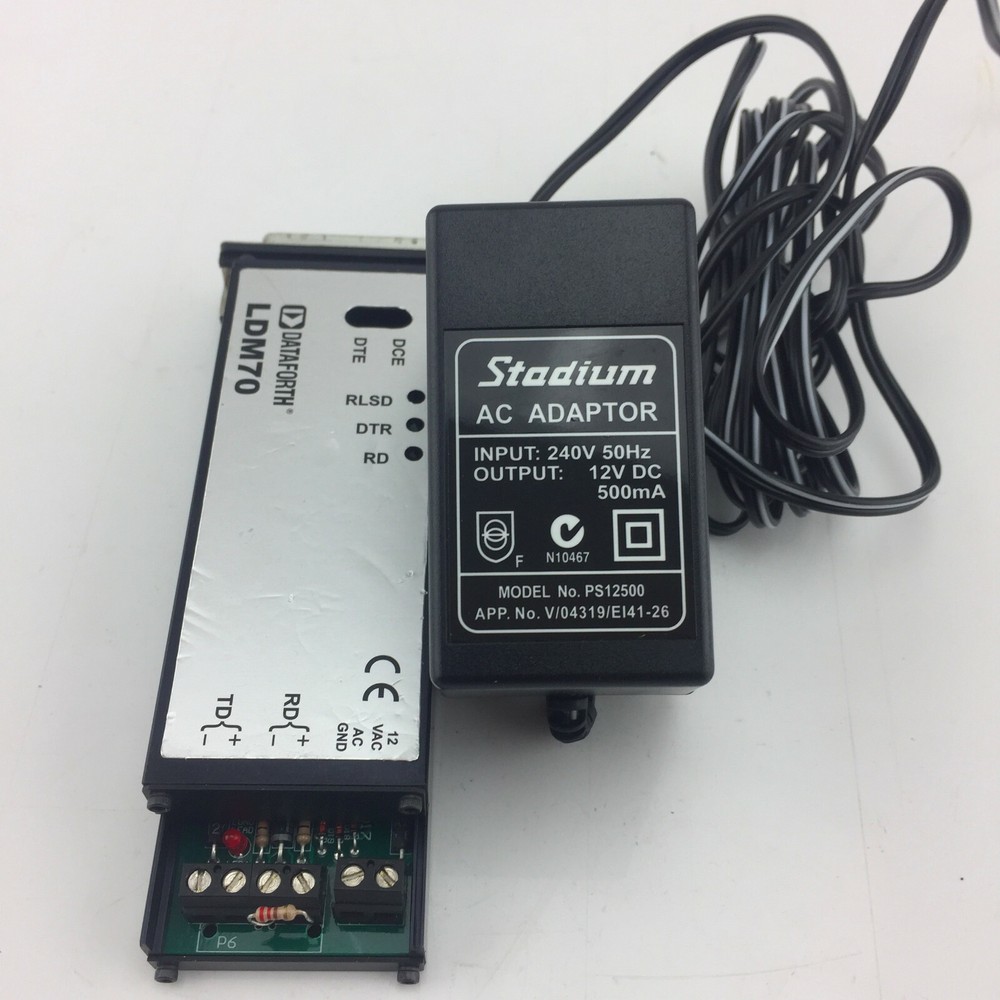 DATAFORTH LDM70-SE Fully Isolated RS-232 Line Driver Modem with 240VAC adaptor
