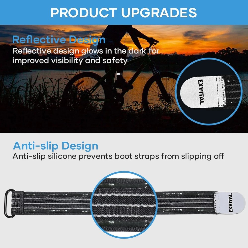 Ankle Straps, Cowboy Boot Straps, Adjustable Elastic Boot Bands with High Visibi