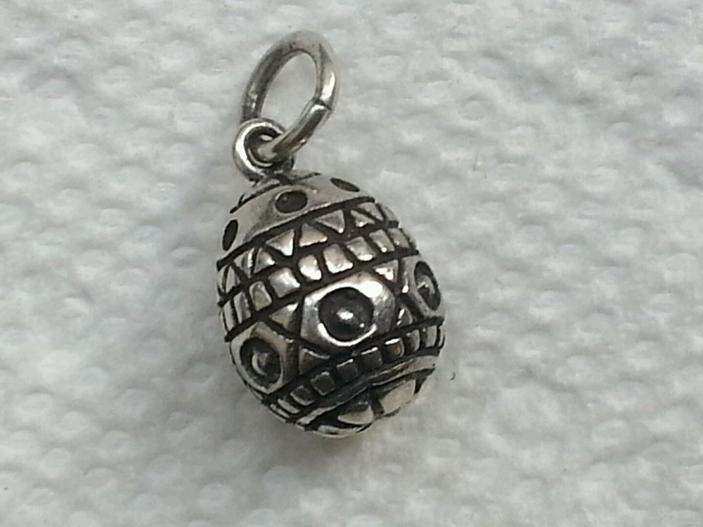 Decorative mini pewter EASTER egg pendant