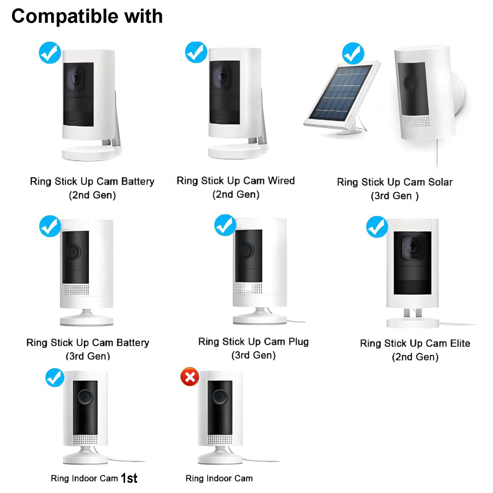 4 x Wall Mount Bracket For Ring Stick Up Cam Wired/Battery Solar Security Camera