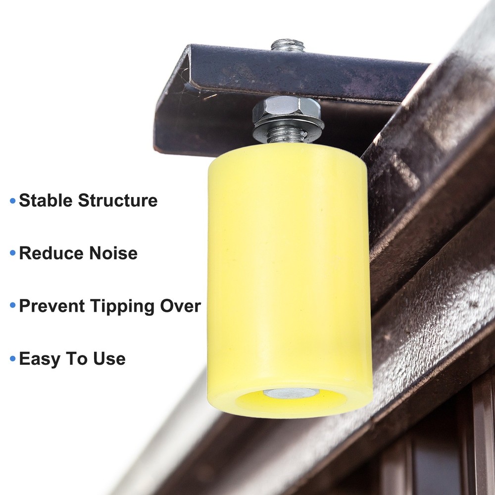 2Pcs Slide Gate Guide Roller, 1-5/8"x2" Nylon Sliding Gate Support, Yellow