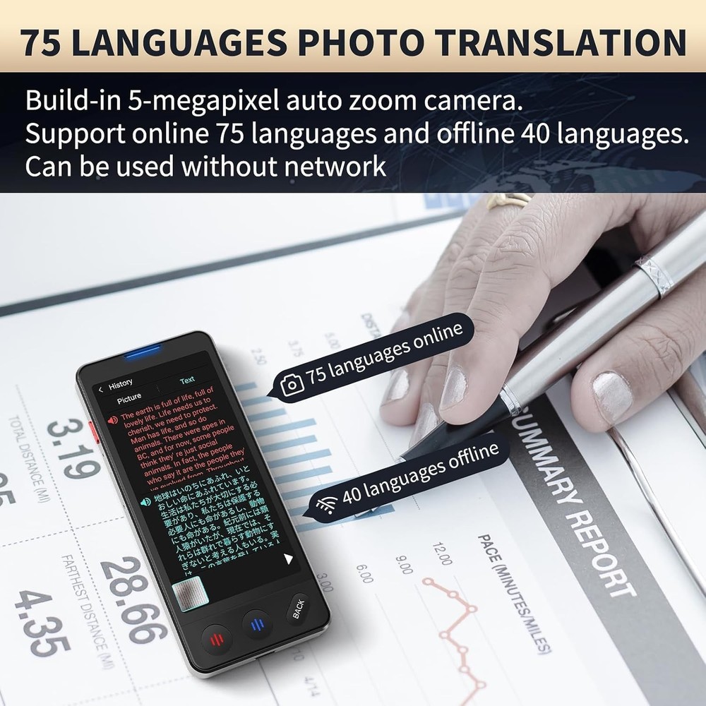 AI Language Translator Device Support 150 Languages Offline Instant Two-Way