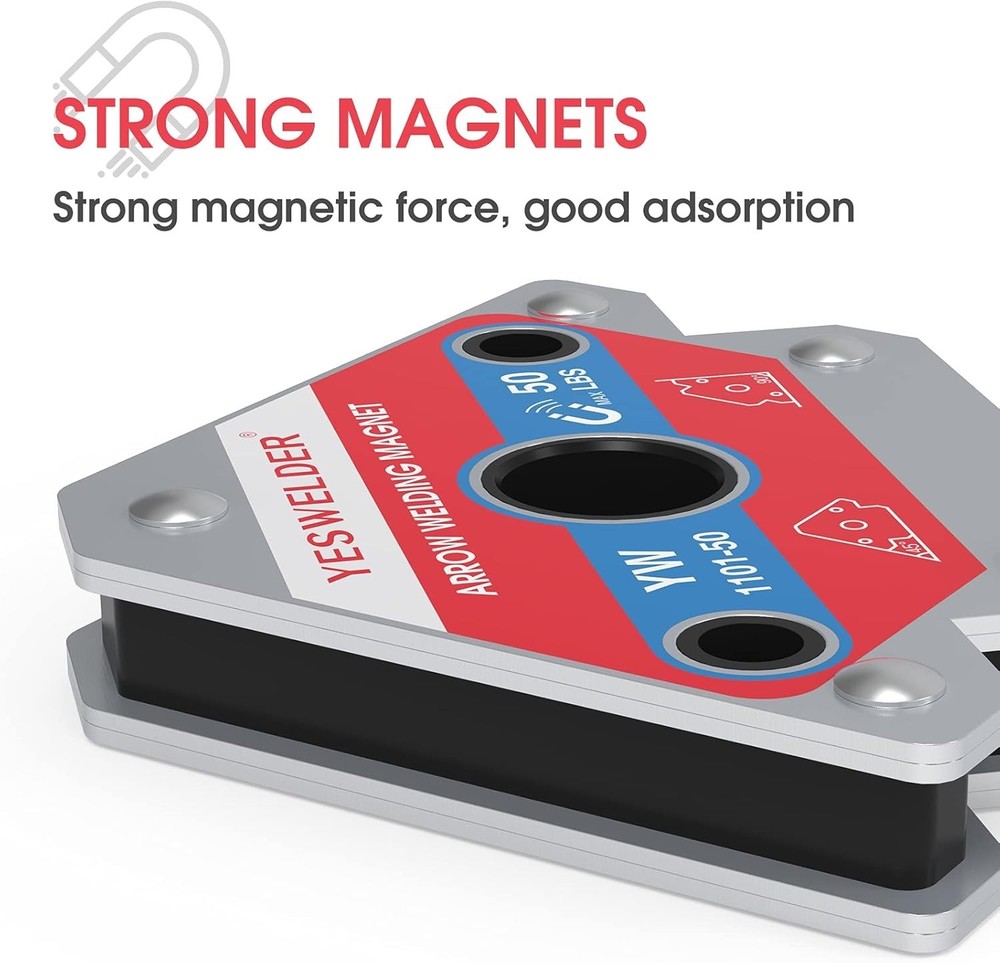 4-Piece 50LB Magnetic Welding Holders, Iron, Multi-Angle, Durable, Compact