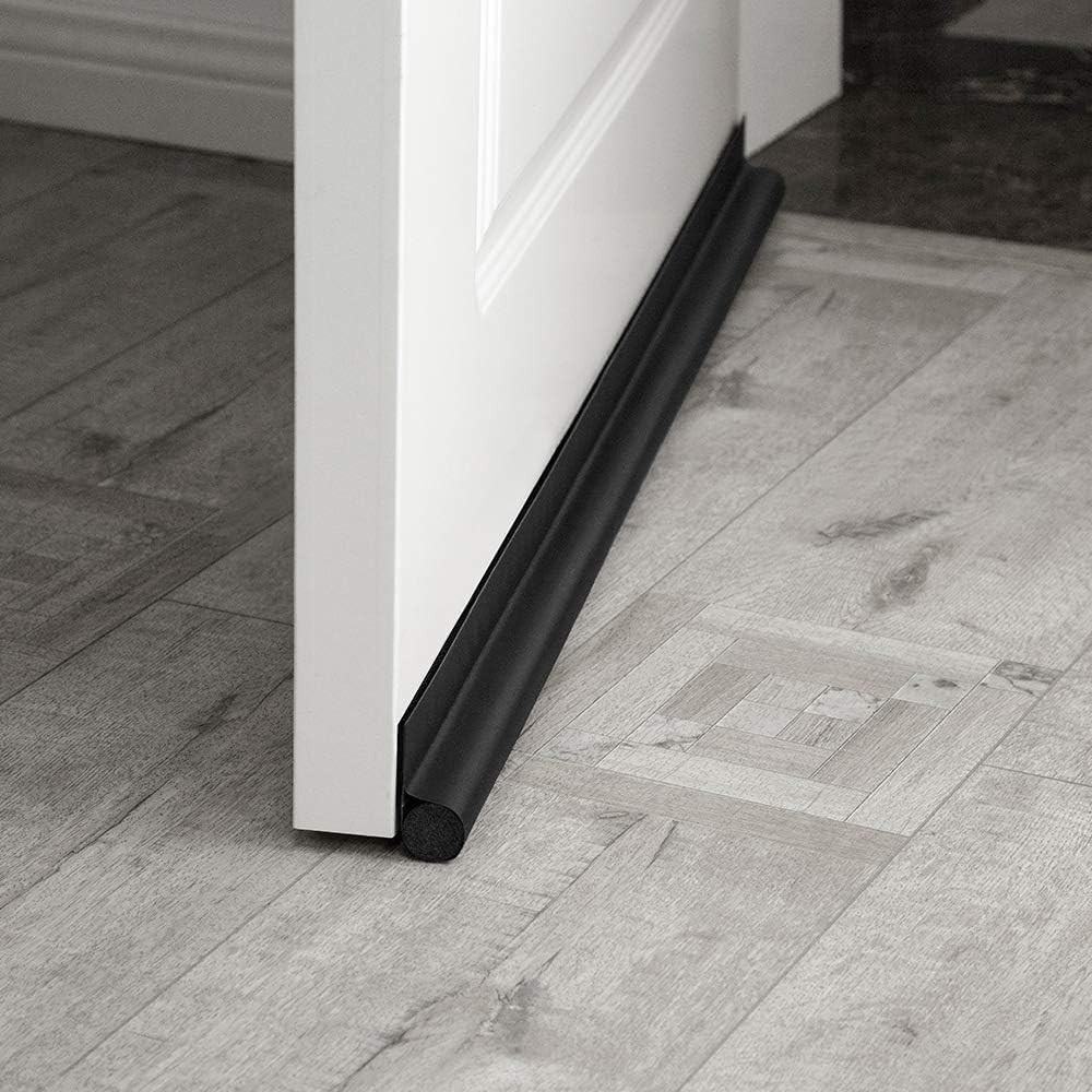 Weather-Resistant 36'' Black Door Draft Guard - Effortless Installation Solution