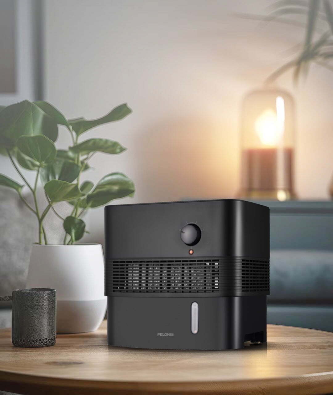 Pelonis 1 Gallon Evaporative Humidifier, Black
