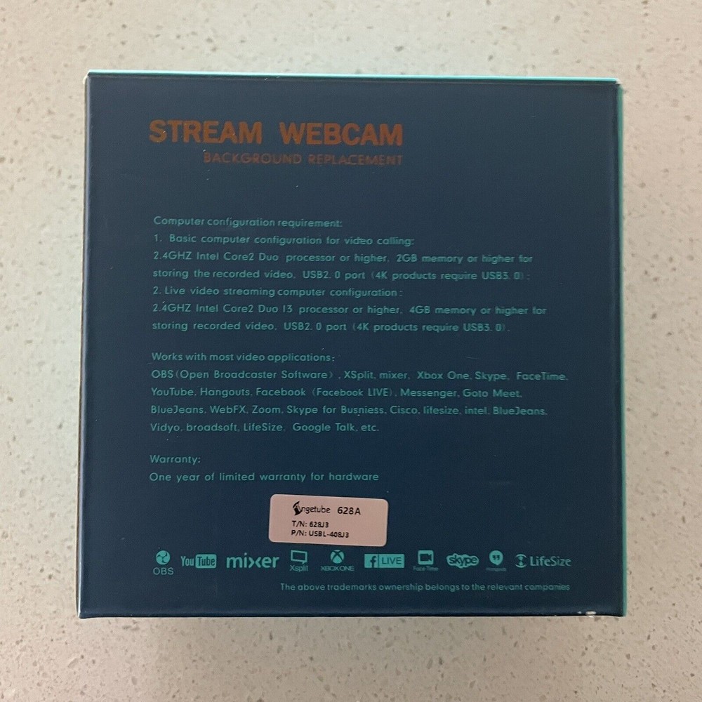 Angetube Stream Webcam Background Replacement W/Low Light Correction & 2.4Ghz