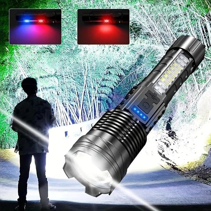 15000000LM Super Bright Flashlights High Lumens Rechargeable 7 Modes LED Flash
