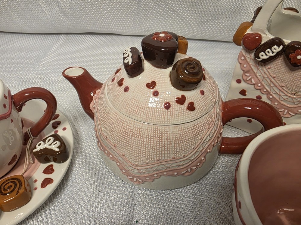 Vintage Ceramic Chocolate Candy Tea Set