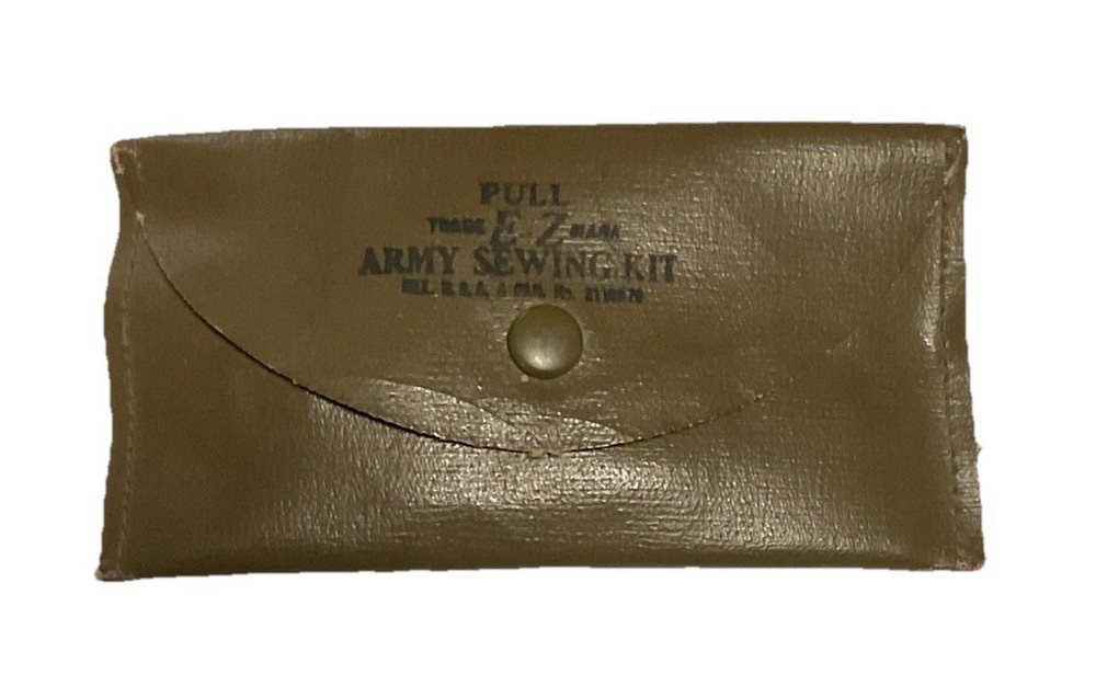 Vintage WWII Pull E-Z Army Sewing Kit with Needles Pins and Buttons
