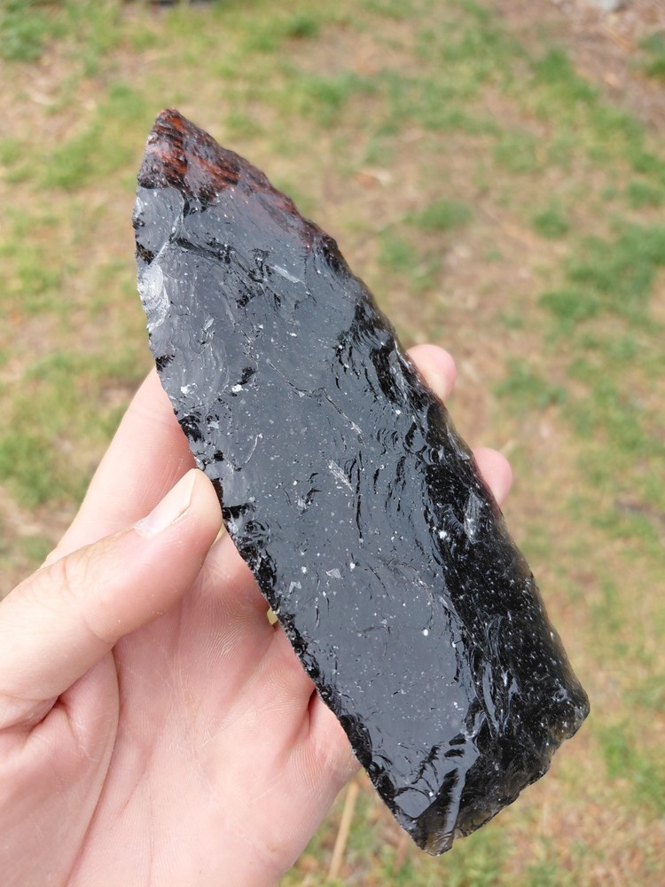 Two 7 Inch Obsidian Blades. Flintknapping, Arrowheads