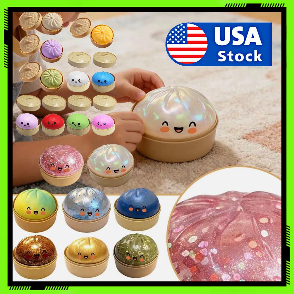 New Five Below Surprise Squishy Dumpling Bun Glitter Rare Toy Collectible