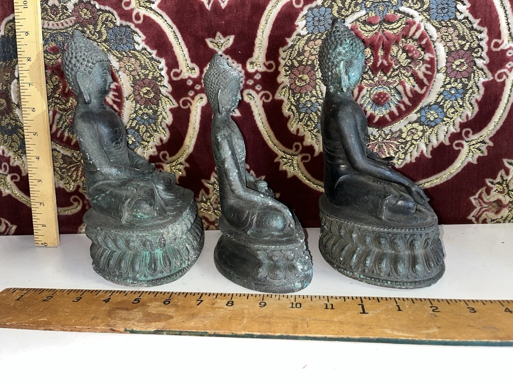 3 Vintage Bronze Buddhas