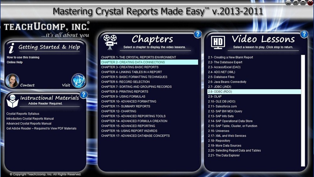 Learn CRYSTAL REPORTS 2013 & 2011 Training Tutorial DVD & Digital Course 8 Hours