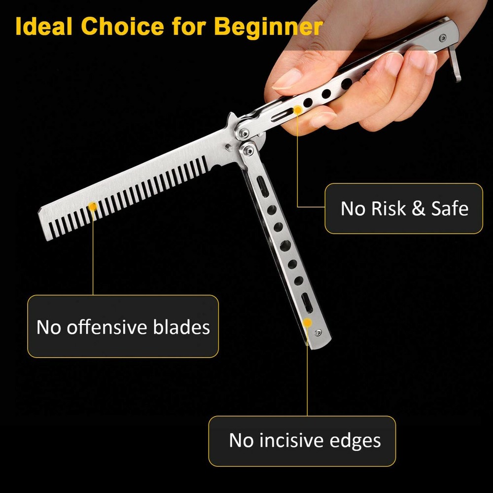 Butterfly Trainer Training Comb Dull Knife Tool Metal Practice tool