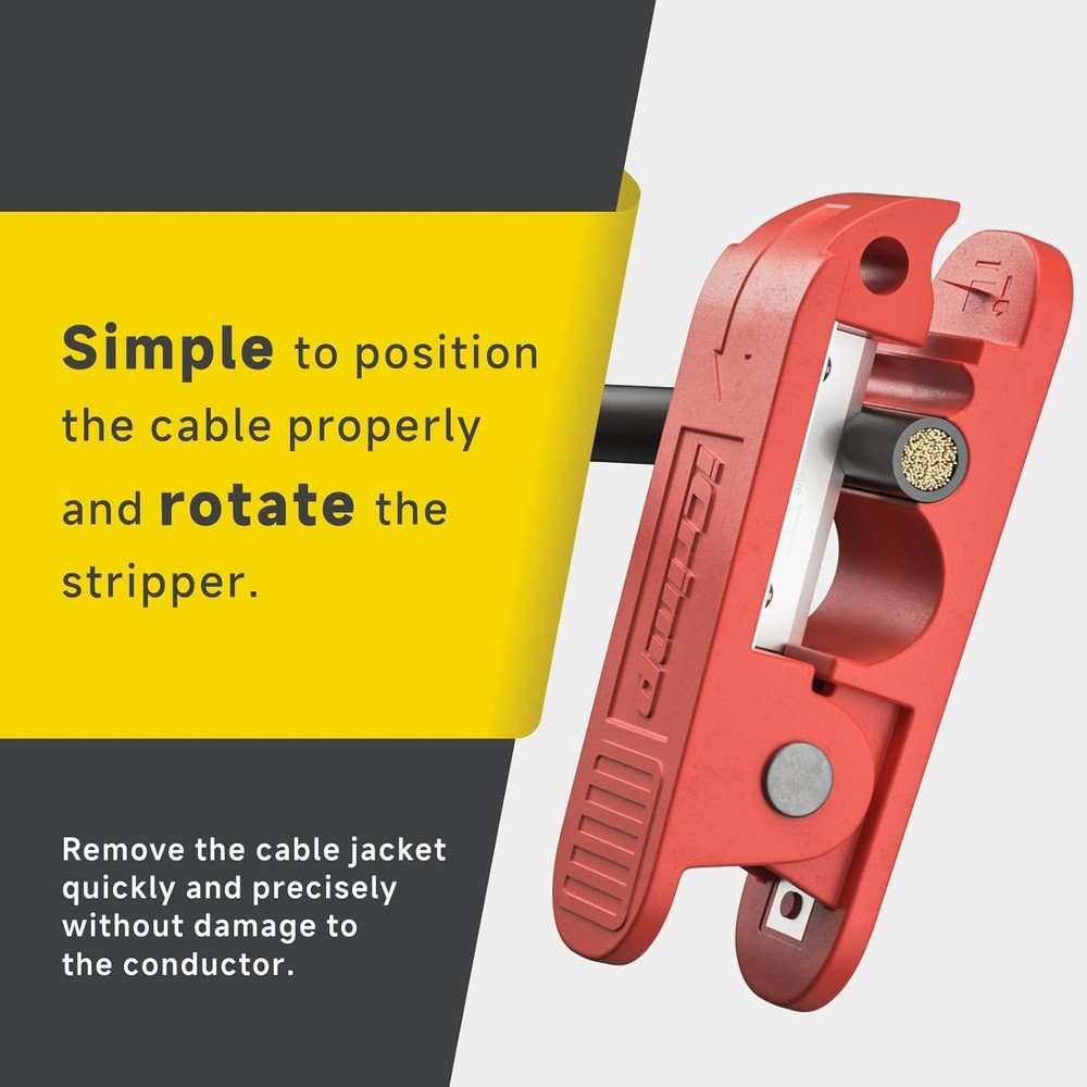 iCrimp Round Cable Stripper for AWG 12 to 4/0, Adjustable Jacket...