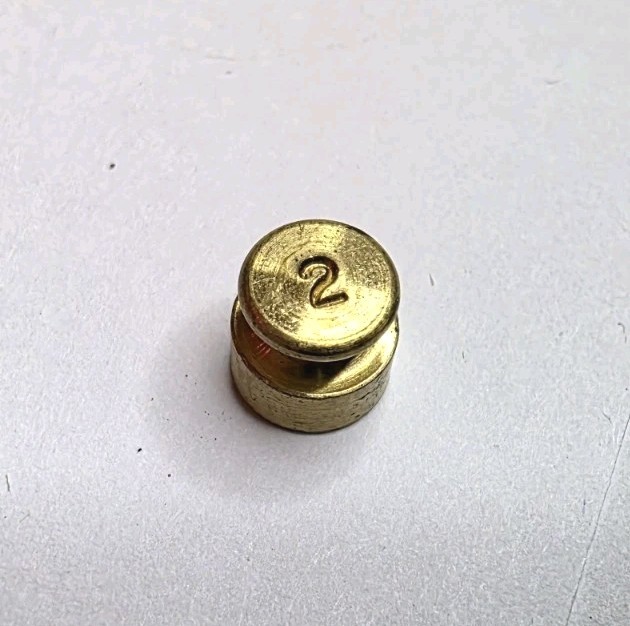 Vintage OHAUS Brass 2g Weight (2 Grams)