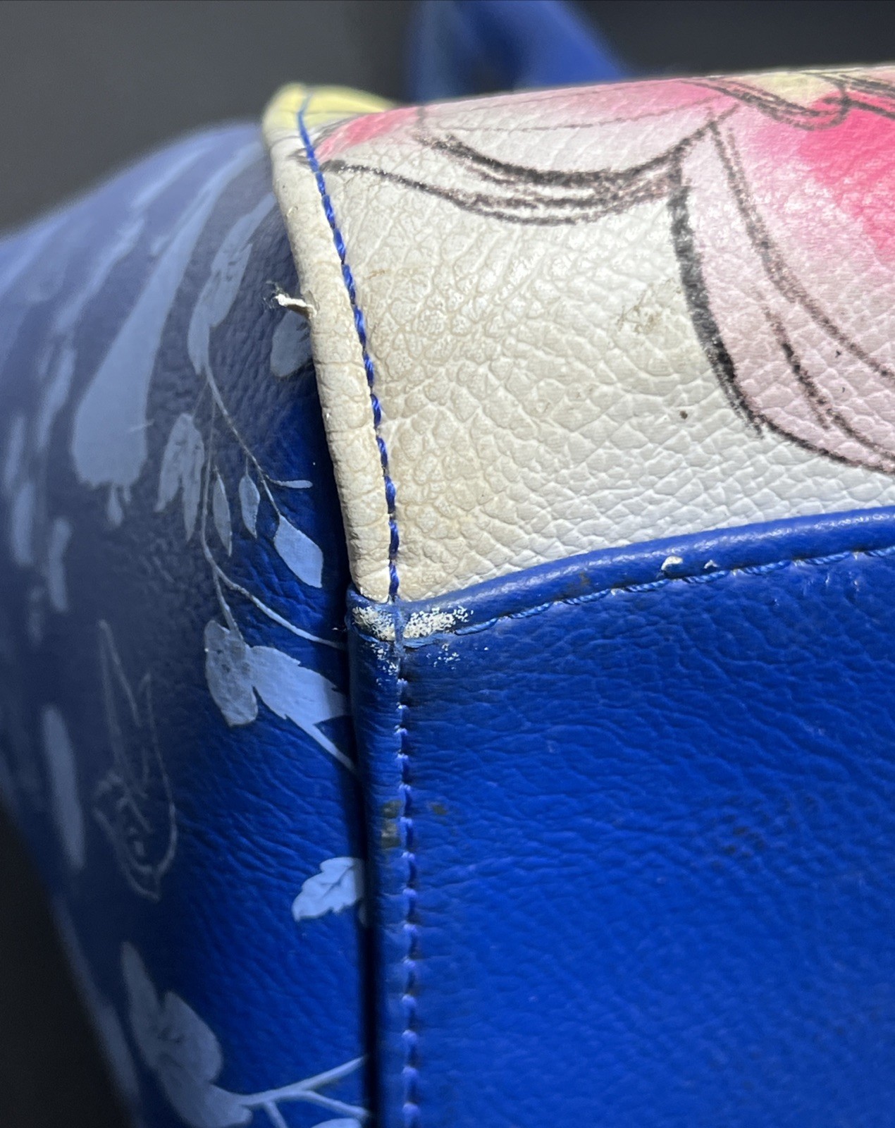 Disney LoungeFly Satchel Handbag Purse Snow White Blue & White 14x10"