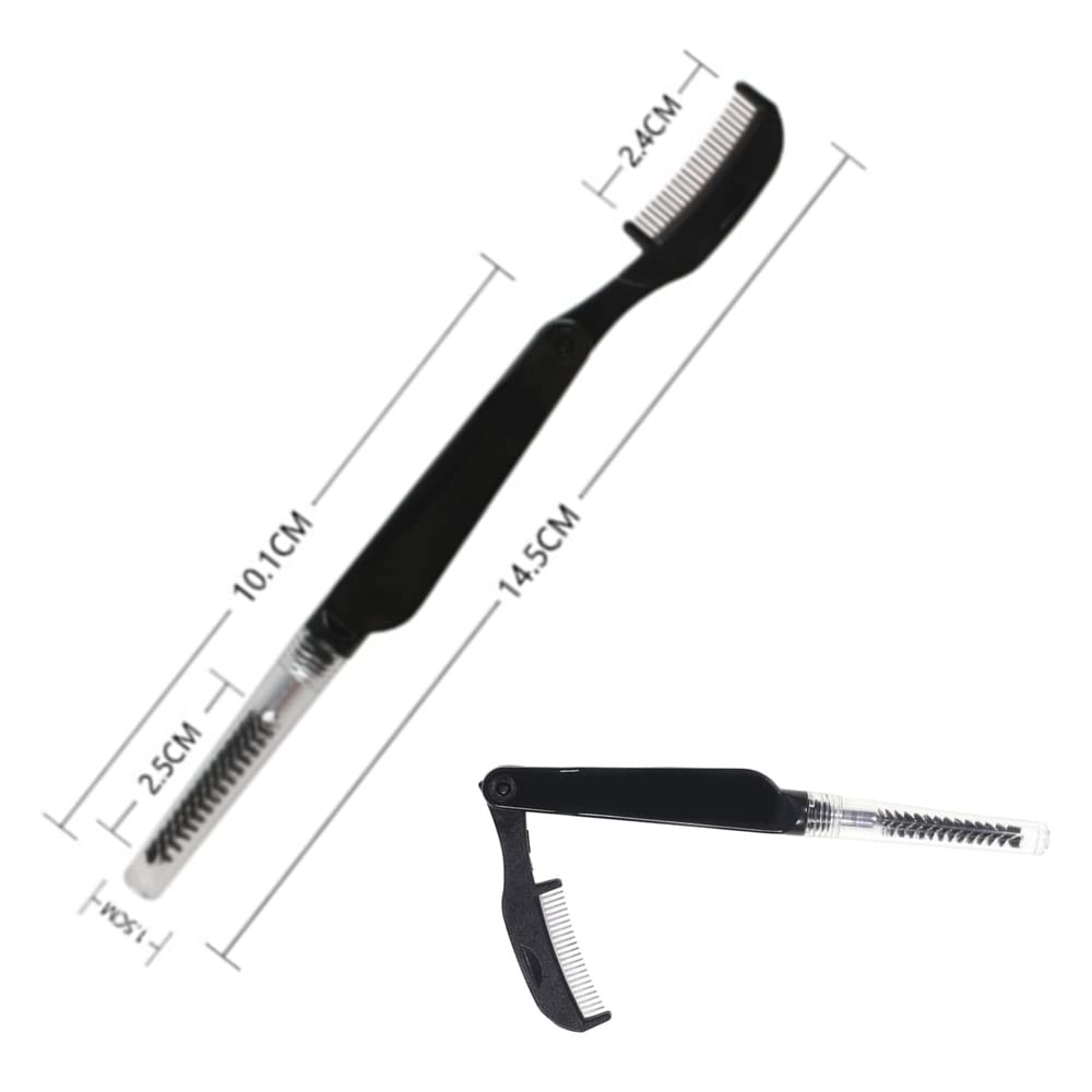 2 PCS Folding Eyebrow Comb Eyelash Separator Grooming Brush Cosmetic Tool