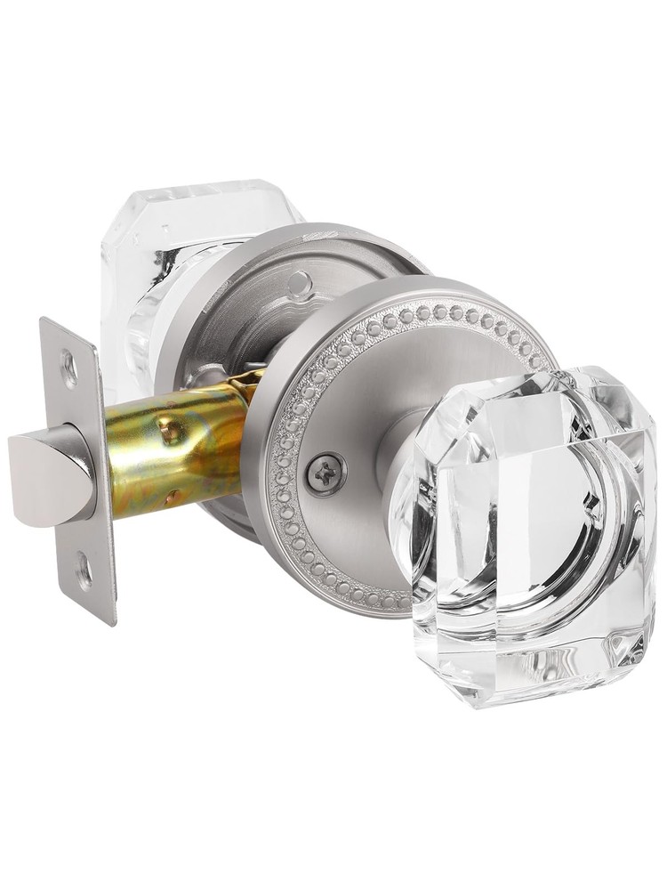 Satin Nickel Door Knobs Crystal Door Knob Brushed Nickel Passage Door Knobs S...