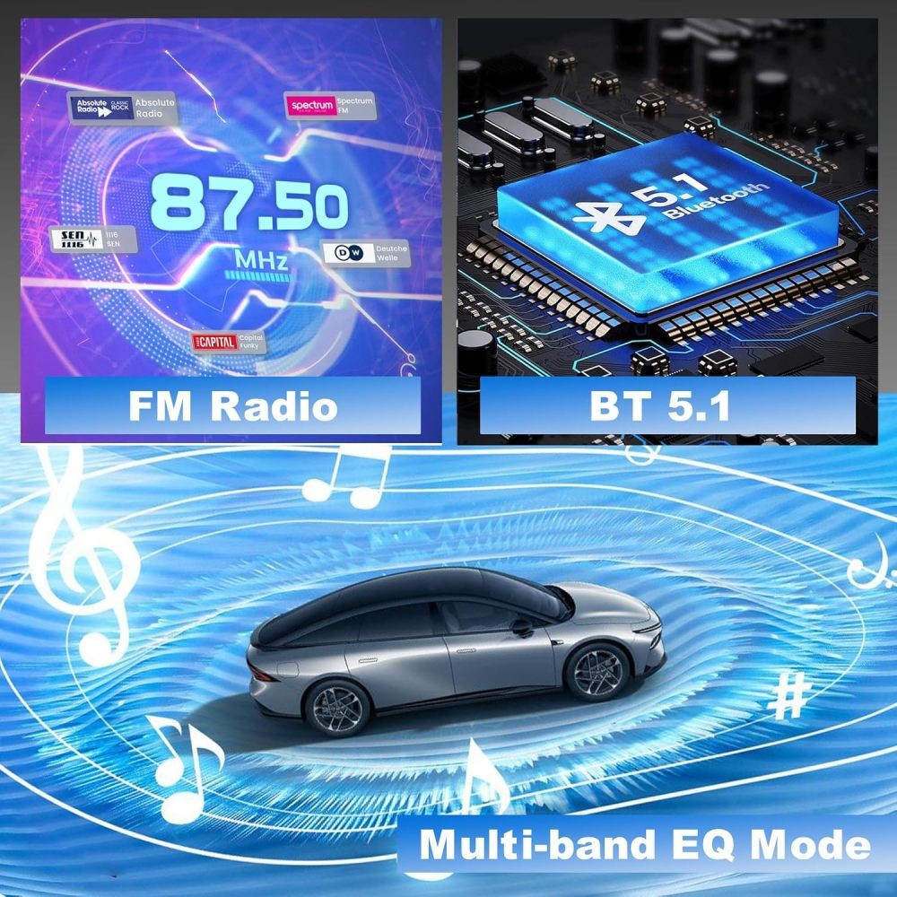 Double Din Apple Carplay Android Auto 7" Car Stereo Radio Bluetooth Touch Screen