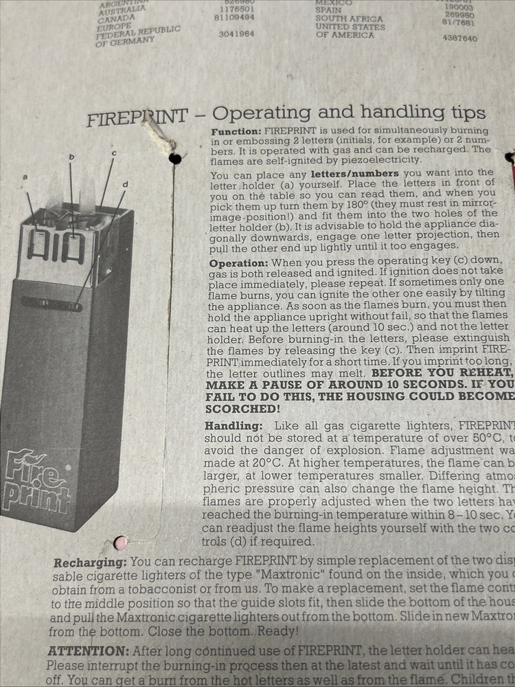 Fireprint Heated Marker Or Brander