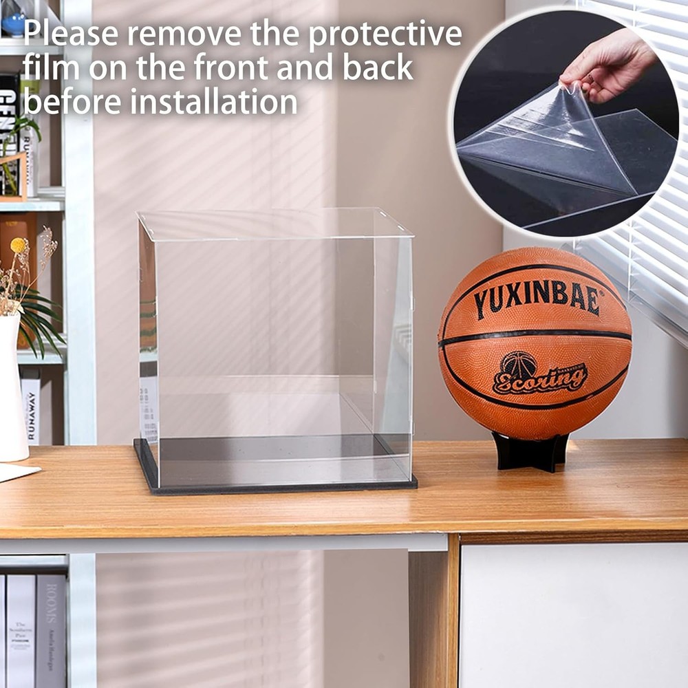 Clear Acrylic Display Case UV Protected Basketball Holder,