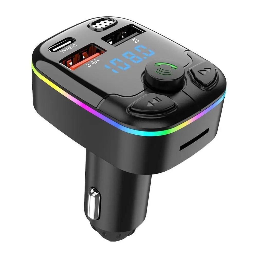 Bluetooth 5.0 Car FM Transmitter Dual USB Type-C PD QC3.0 MP3 Player Charger