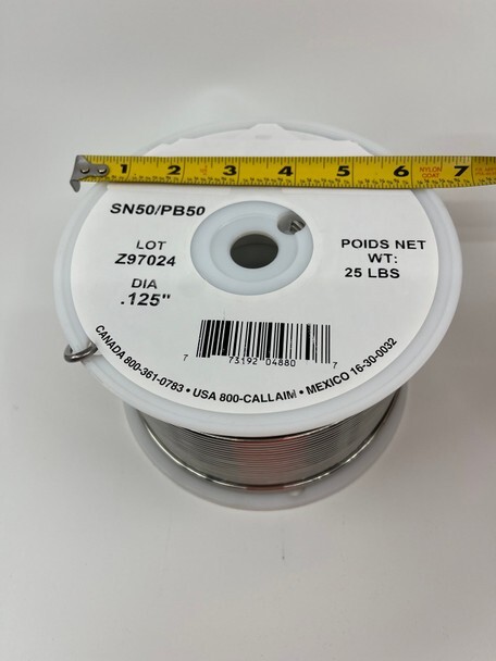 50Tin /50 Lead Solder Wire Solid 1/8" 25 lb Spool
