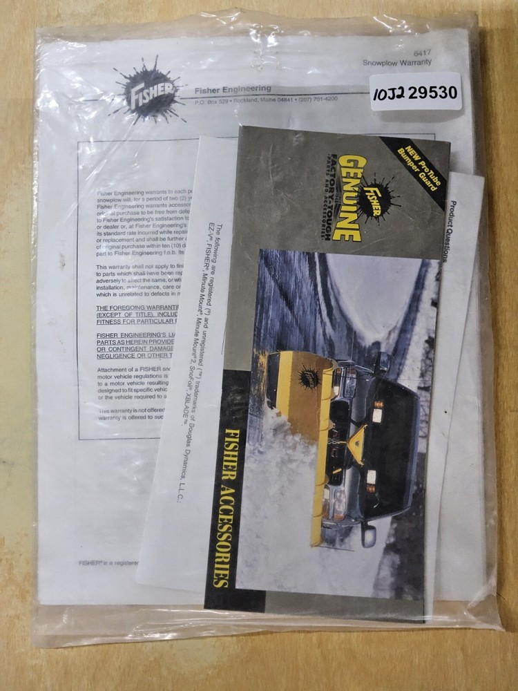 Fisher Engineering, Minute Mount, Insta-Act Hydraulic Unit, Owner's Manual