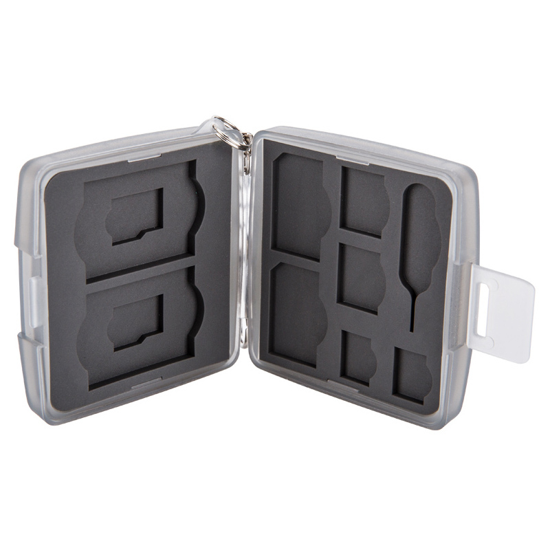JJC Memory Card Case w/ Lock&Ring fits 2SD+2MSD+2SIM+2Micro SIM+2Nano SIM Cards
