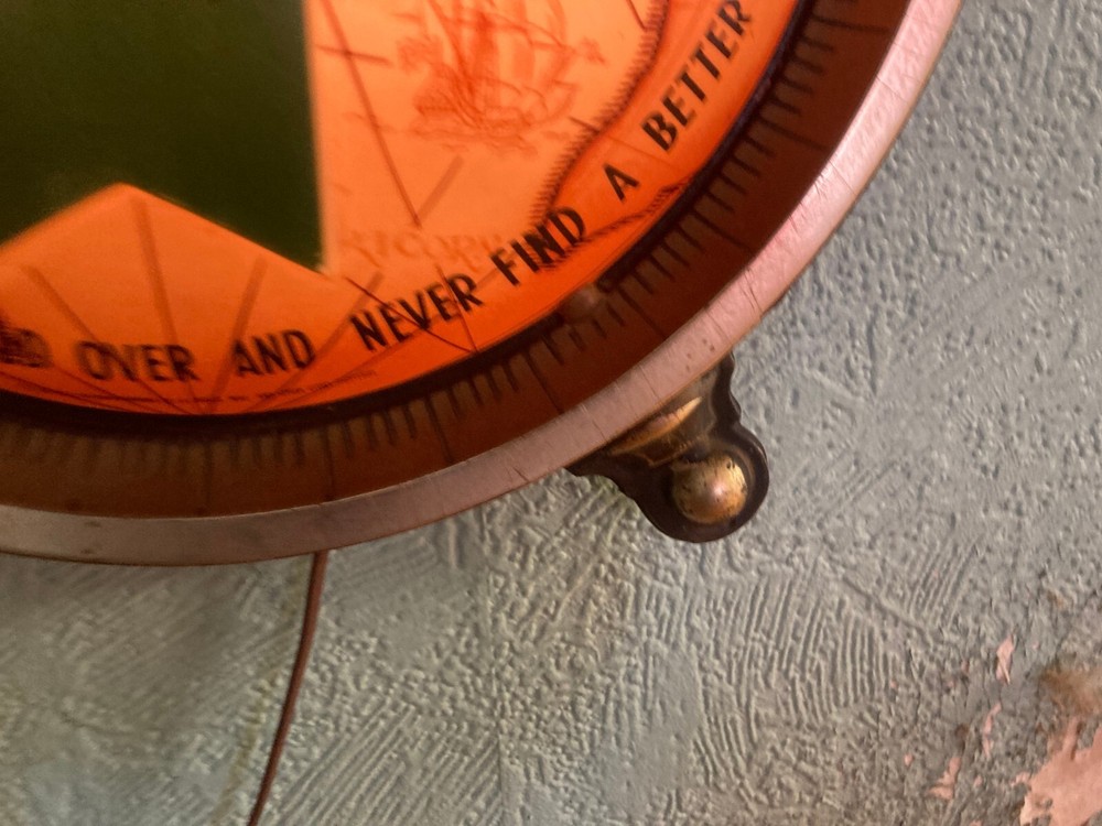 Special Export lighted hanging wall sign. Half a globe 1975 - 15" diameter