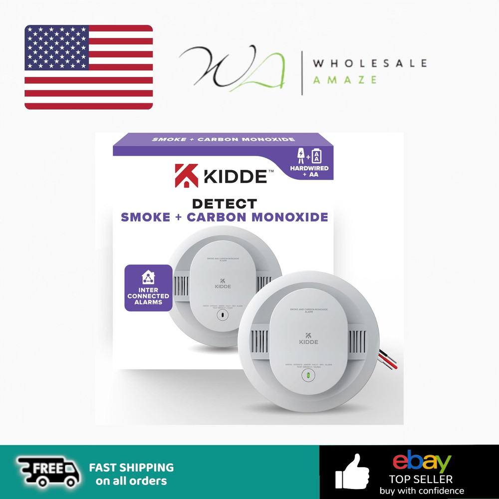 Kidde Smoke Detector, AA Battery Powered, LED Warning Light Indicators, 1 Pack