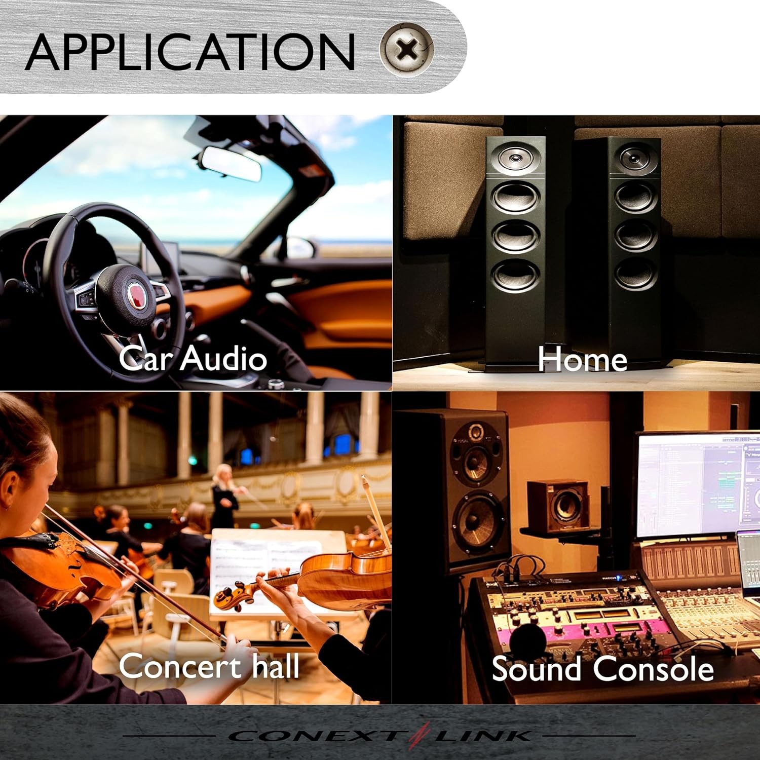 1/4PACK RCA Audio Cable Twisted Pair with Noise Reduction Interconnect Amp Wire