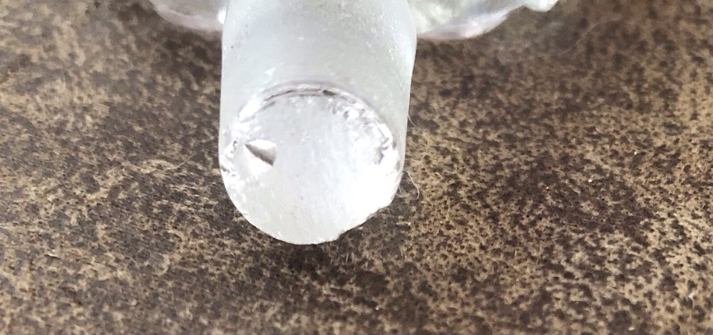 Art Deco Replacement Perfume Stopper Waffle Pattern Pressed Clear Glass