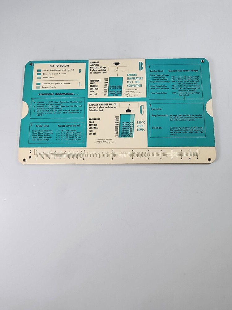1960s General Electric GE Rectifier Selection Slide Chart