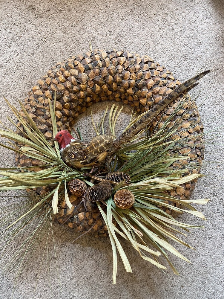 Vintage Wreath with Bird and Artificial Foliage