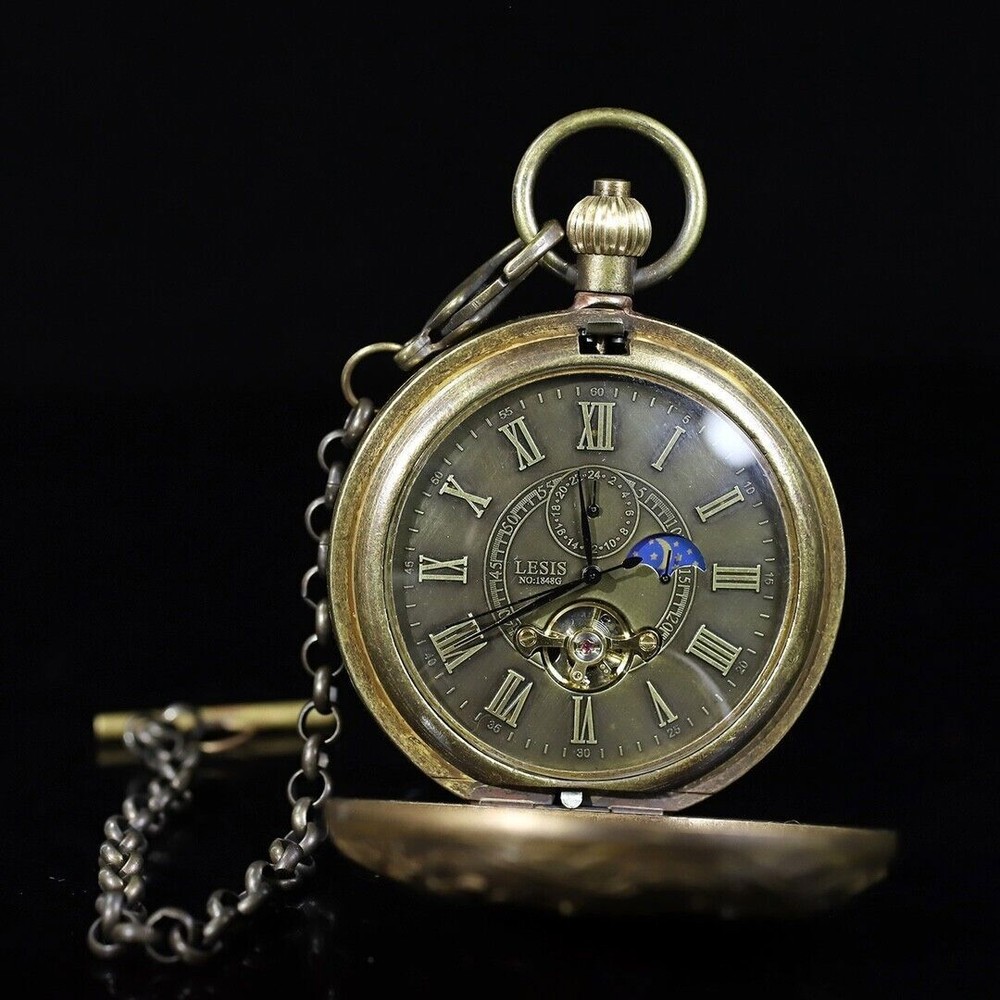 Double copper mechanical pocket watch
