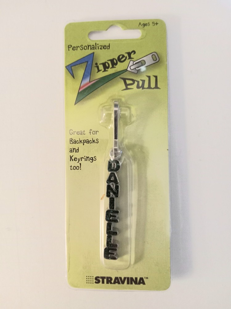 DANIELLE (Green Sparkle) Peronalized Zipper Pull Brand New