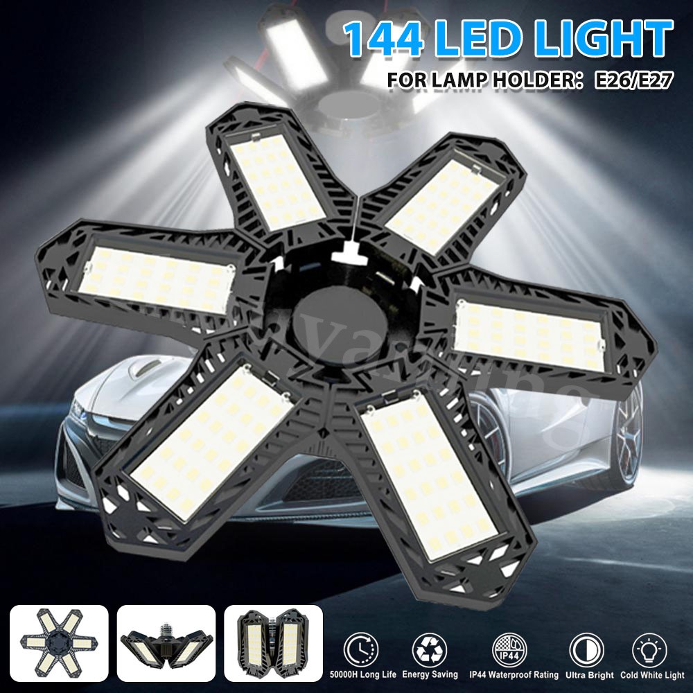 12000000LM LED Garage Light Super Bright Work Shop Ceiling Light Deformable HJ