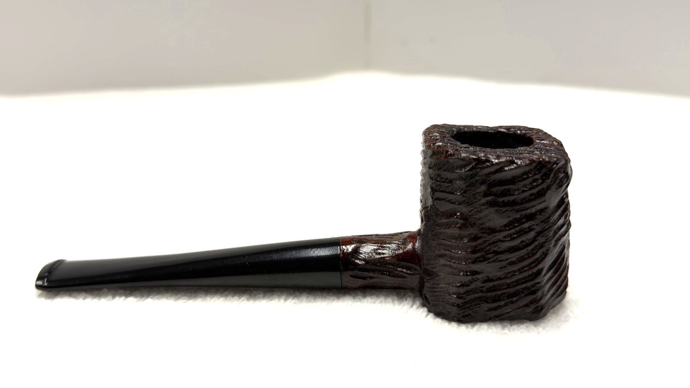 UNKNOWN MAKER: UNSMOKED 4 Panel Rustic Pot, Pristine Tapered Ebonite Stem