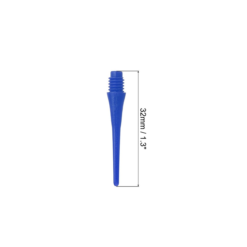 100 Pack Plastic Dart Tips 2BA Thread Soft Tip Dart Points Dart Blue