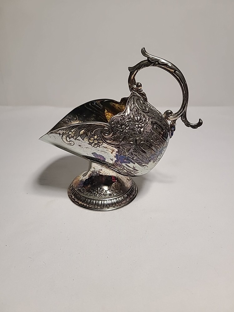 Vintage Sugar Scuttle E.P.ZINC Silverplate Alloy Japan