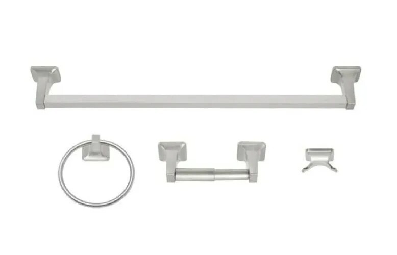 Project Source 4-Piece Seton Brushed Nickel Decorative Bathroom Hardware ...
